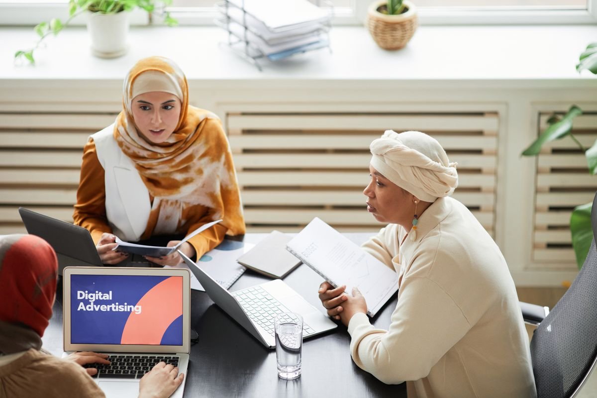 Colleagues planning an advertising campaign